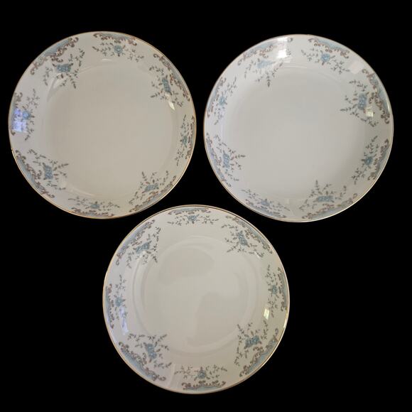 Imperial China Seville 5303 W Dalton 7.5" Bowls Set of 3 Japan Blue Floral Gold - Picture 5 of 6